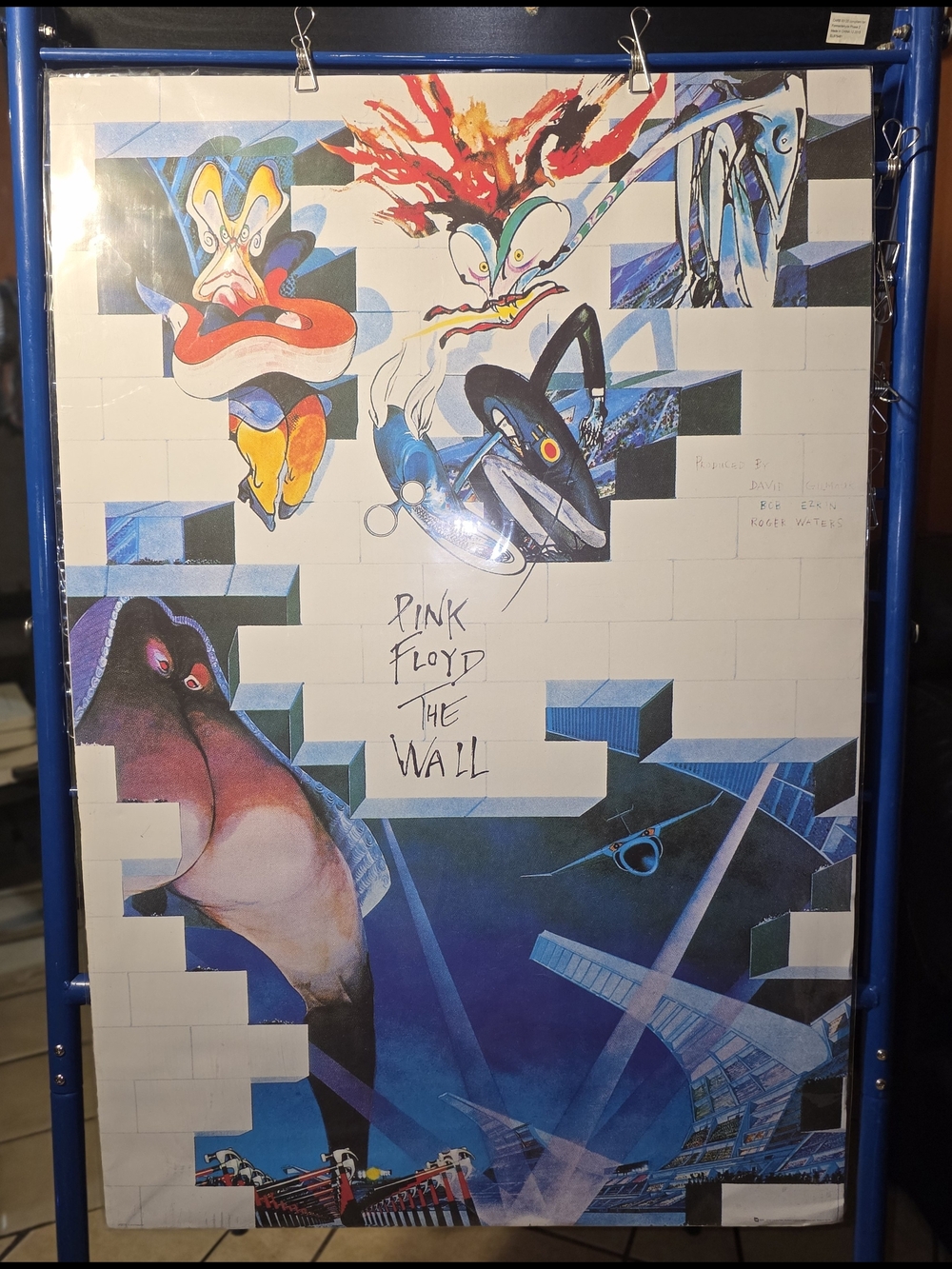 Pink Floyd Blue Multicolor 'The Wall' Art Print